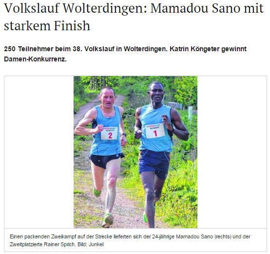 Volkslauf Wolterdingen: Mamadou Sano mit starkem Finish