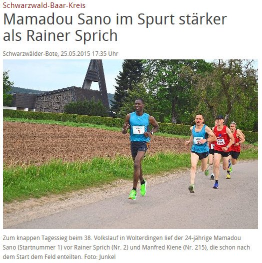 Mamadou Sano im Spurt stärker als Rainer Sprich