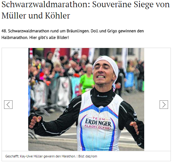 Schwarzwaldmarathon: Souveräne Siege von Müller und Köhler
