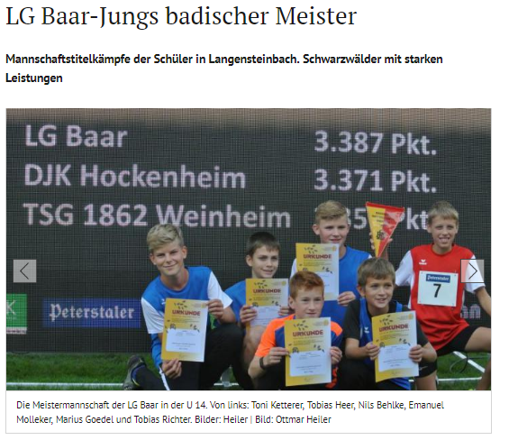 LG Baar-Jungs badischer Meister